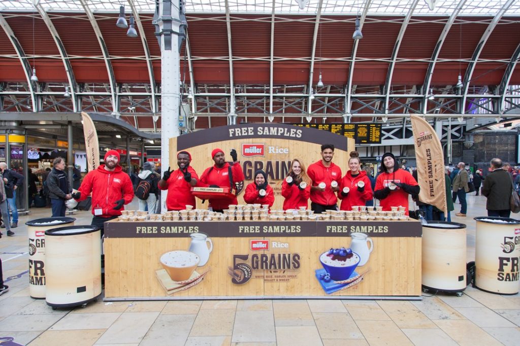 Muller Rice 5 Grains Sampling at Paddington Station 