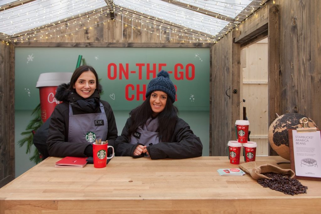 Starbucks experiential sampling at Kings Cross