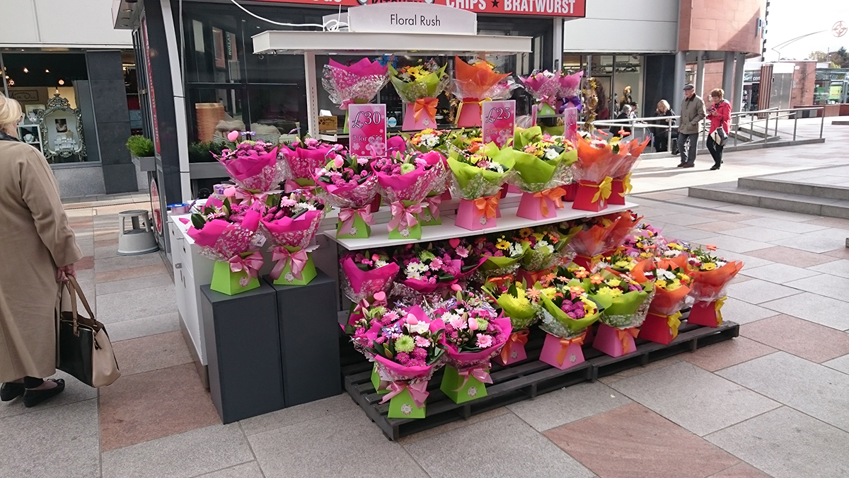 Floral Rush POP Retail Kiosk at Ayr Central Shopping Centre