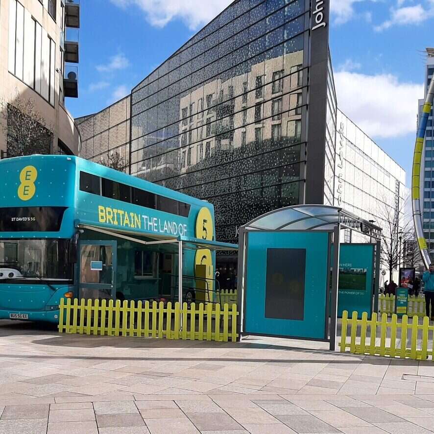 EE 5G Promotion Bus at St Davids Shopping Centre