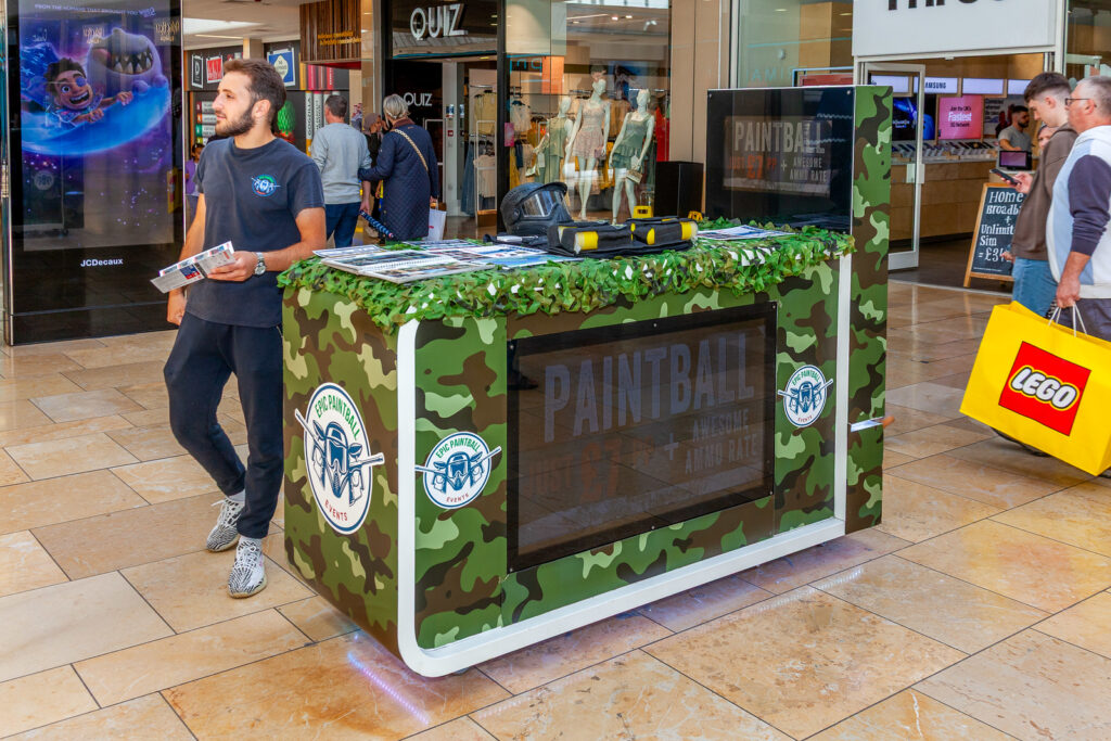 Epic Paintball using promotional space at St David’s shopping centre to acquire new customer sign-ups.